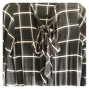 Black and White Plaid Zara Dress with Top Bow